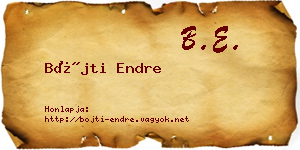 Bőjti Endre névjegykártya
